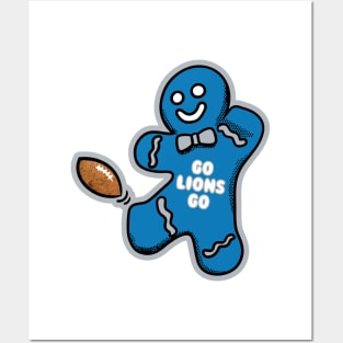 Detroit Lions Gingerbread Man Posters and Art